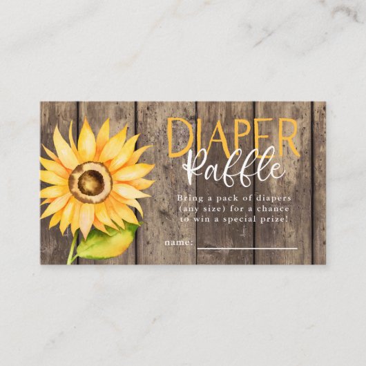 Carte D'accompagnement Ticket Baby shower de tournesol (Devant)
