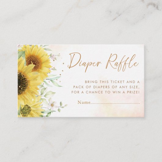 Carte D'accompagnement Ticket Baby shower de tournesol floral (Devant)