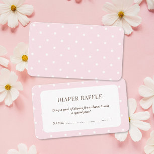 Carte D'accompagnement Ticket Baby shower Pois rose