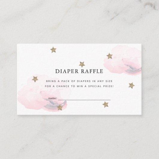 Carte D'accompagnement Ticket Baby shower Reflets Reflets Stars Roses Nua (Devant)