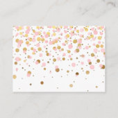 Carte D'accompagnement Ticket Confetti Parties scintillant or rose (Dos)
