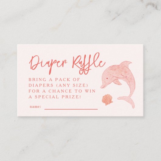 Carte D'accompagnement Ticket Dauphin Rose (Devant)