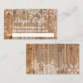 Carte D'accompagnement Ticket de Baby shower à feuillets de neige rustiqu (Devant / Derrière)