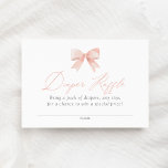 Carte D'accompagnement Ticket de Baby shower de chaudière rose<br><div class="desc">Encouragez les invités du baby shower à participer à une tombola de couches avec ce billet de tombola à thème arc.</div>