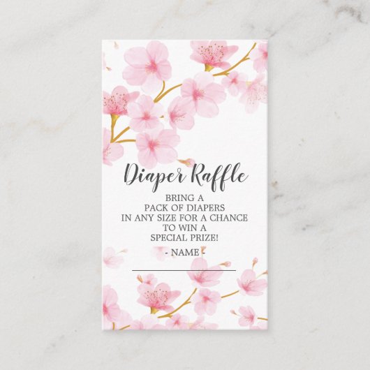 Carte D'accompagnement Ticket de Baby shower de couches de cerise en fleu (Devant)