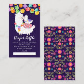 Carte D'accompagnement Ticket de Baby shower de couches Llama Mama (Devant / Derrière)