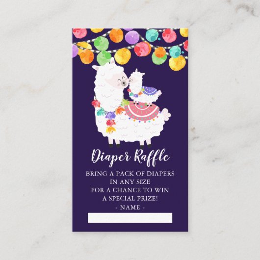 Carte D'accompagnement Ticket de Baby shower de couches Llama Mama (Devant)