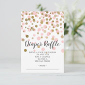 Carte D'accompagnement Ticket de Baby shower de couches rose Confetti (Debout devant)
