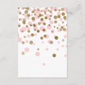 Carte D'accompagnement Ticket de Baby shower de couches rose Confetti (Dos)