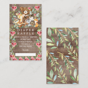 Carte D'accompagnement Ticket de Baby shower de couches Woodland Friends