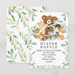Carte D'accompagnement Ticket de Baby shower de couches Woodland Friends