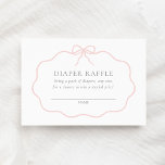 Carte D'accompagnement Ticket de Baby shower de la couche rose vintage<br><div class="desc">Invitations amis et famille pour participer à une tombola de couche avec cette élégante carte de baby shower à thème arc bleu.</div>