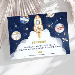 Carte D'accompagnement Ticket de Baby shower Déchets de l'espace extra-at<br><div class="desc">Espace Extérieur Garçons Bébé Douche Refroidisseur Carte de boîtier de ticket</div>