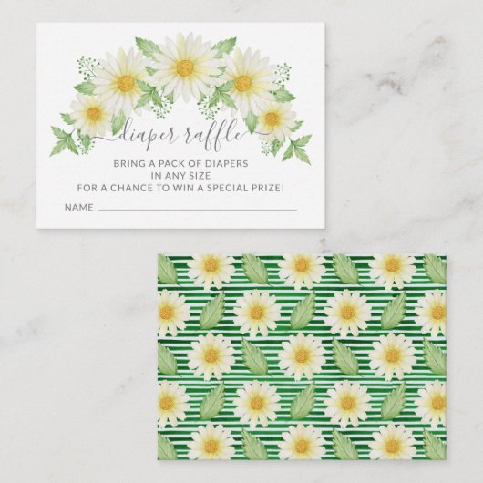 Carte D'accompagnement Ticket de Baby shower frais de la marguerite (Devant / Derrière)