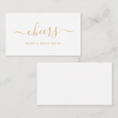 Carte D'accompagnement Ticket de boissons gratuites avec un script simple (Devant / Derrière)