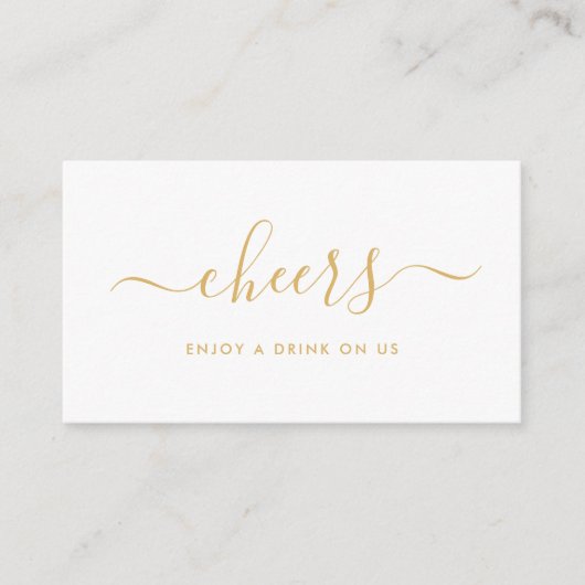 Carte D'accompagnement Ticket de boissons gratuites avec un script simple (Devant)