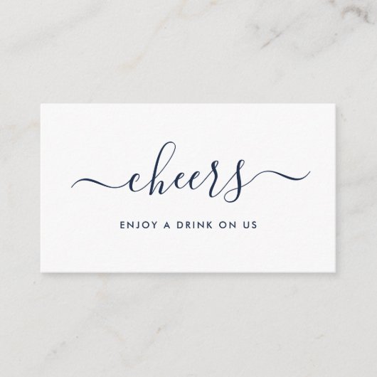 Carte D'accompagnement Ticket de boissons gratuites Simple Script - Bleu (Devant)