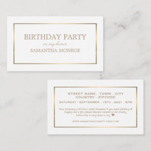 Carte D'accompagnement Ticket de fête d'anniversaire, moderne/élégant, bl