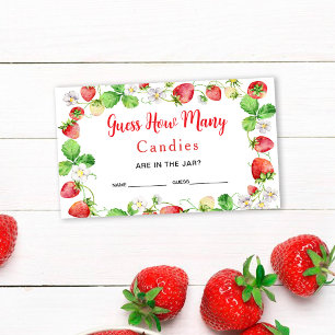 Carte D'accompagnement Ticket de jeu de devinette de bonbons à la fraise