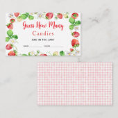 Carte D'accompagnement Ticket de jeu de devinette de bonbons à la fraise (Devant / Derrière)