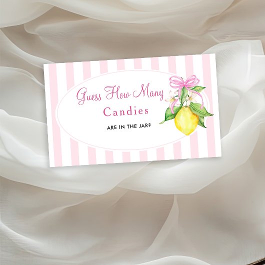 Carte D'accompagnement Ticket de jeu de devinette de bonbons aux citrons