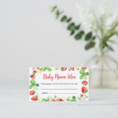 Carte D'accompagnement Ticket de jeu pour idée de prénom bébé fraise (Debout devant)