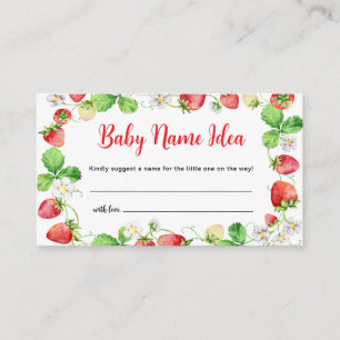 Carte D'accompagnement Ticket de jeu pour idée de prénom bébé fraise