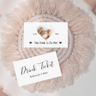 Carte D'accompagnement Ticket de Mariage de boisson de chat personnalisé