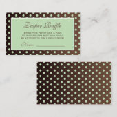 Carte D'accompagnement Ticket de rabat à dot Polka Brown et vert (Devant / Derrière)