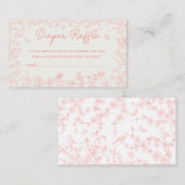 Carte D'accompagnement Ticket de rabat à rabat Peach Peach Pink Chinoiser (Devant / Derrière)