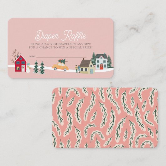 Carte D'accompagnement Ticket de roussette rose de ville/village de vacan (Devant / Derrière)