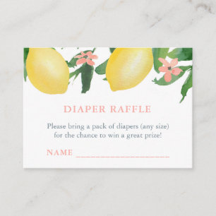 Carte D'accompagnement Ticket de rousseur citron pour Baby shower fille