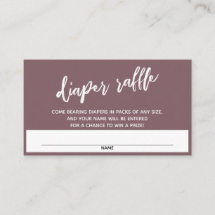 Carte D'accompagnement Ticket de Tirage au Sort de Couches Mauve Rose Mod