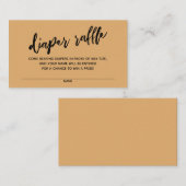 Carte D'accompagnement Ticket de tombola à couches écriture manuscrite Or (Devant / Derrière)