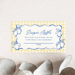 Carte D'accompagnement Ticket de tombola couche Amalfi Lemon Blue & Jaune