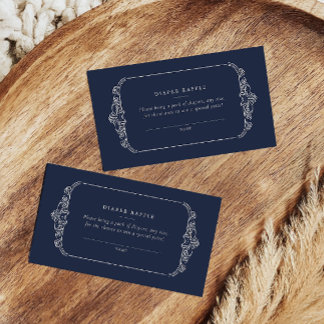 Carte D'accompagnement Ticket de tombola de couche bleu marine vintage Ba