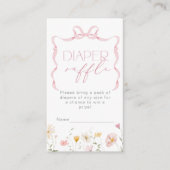 Carte D'accompagnement Ticket de tombola de couche Fleur sauvage à ruban  (Devant)