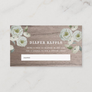 Carte D'accompagnement Ticket de tombola de couche pour Baby Shower Roses