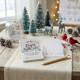 Carte D'accompagnement Ticket de tombola de couche pour bébé en hiver mod
