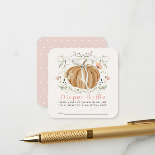 Carte D'accompagnement Ticket de tombola de couche pour bébé Fleur sauvag