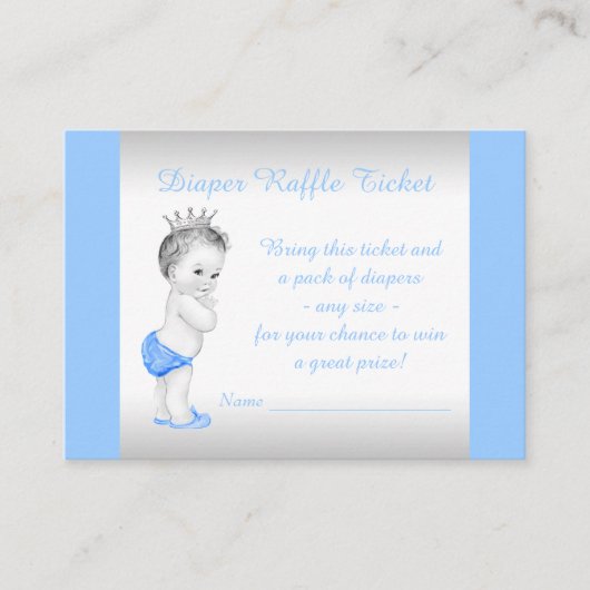 Carte D'accompagnement Ticket de tombola de couche pour bébé garçon (Devant)