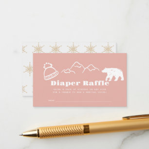 Carte D'accompagnement Ticket de tombola de couche pour bébé rose dessiné