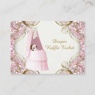 Carte D'accompagnement Ticket de tombola de couche pour fille en berceau