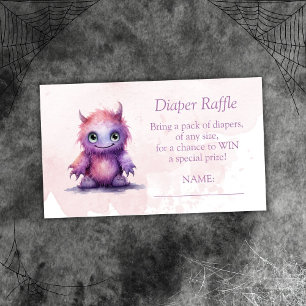 Carte D'accompagnement Ticket de tombola de couche pour fille petit monst