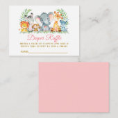 Carte D'accompagnement Ticket de tombola de couche Safari Animals Baby Sh (Devant / Derrière)