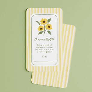 Carte D'accompagnement Ticket de tombola de couche Tournesol et Rayures J