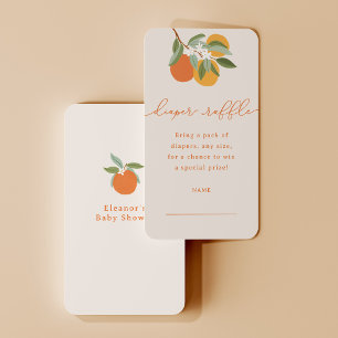 Carte D'accompagnement Ticket de tombola de couches Little Cutie Oranges