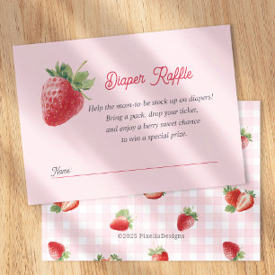 Carte D'accompagnement Ticket de tombola de couches Rose Berry Sucré-Stra