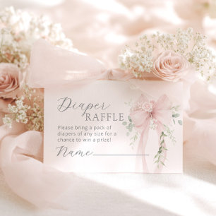 Carte D'accompagnement Ticket de tombola Lange Coquette Bow Greenery