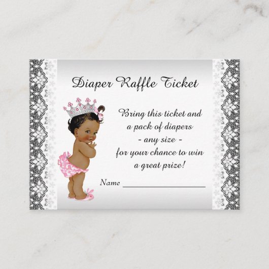 Carte D'accompagnement Ticket de tombola pour couche de princesse bébé fi (Devant)